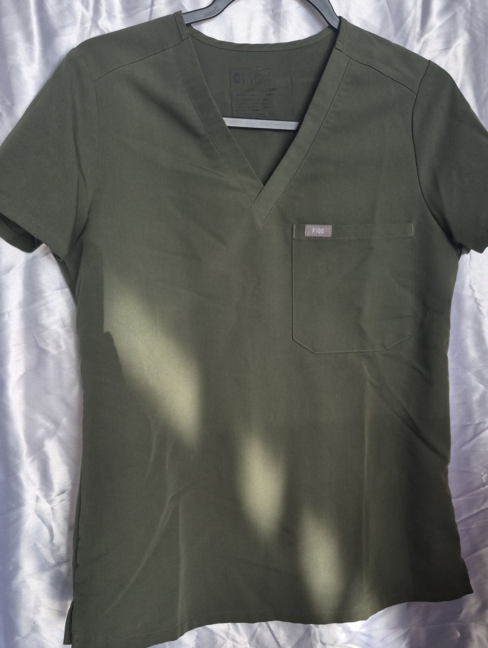 Figs Olive V-Neck Medical Scrub Top